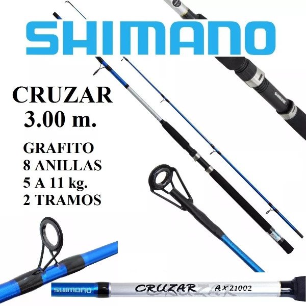 Producto - Caña Shimano Cruzar 3.0m 2 tramos Grafito 12-25Lb Spinning Señuelos 70gr