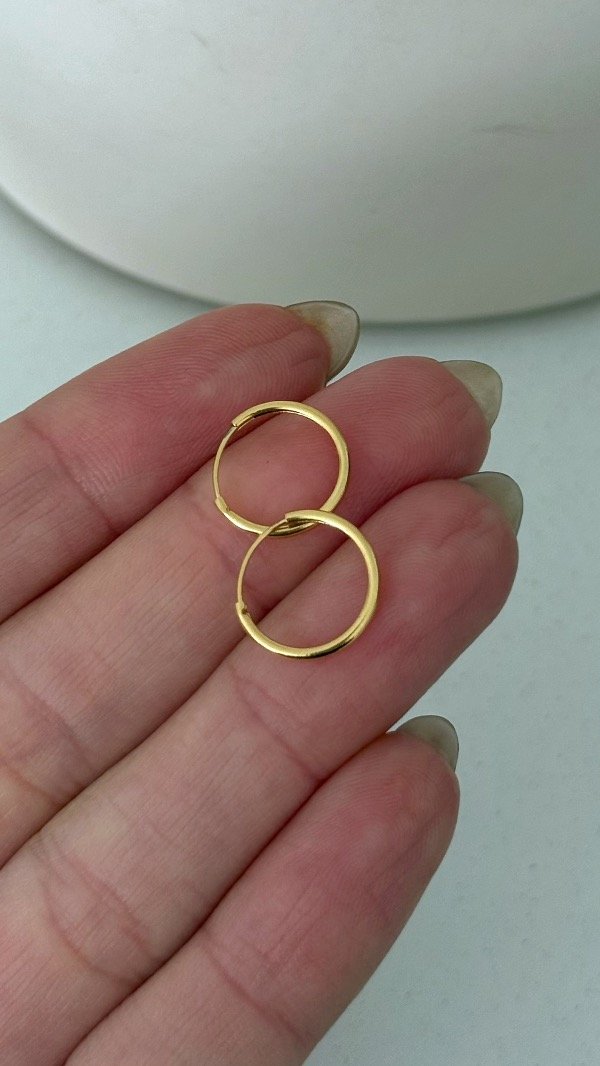 Producto - Argollas finas 1,3cm ORO LAMINADO - 1