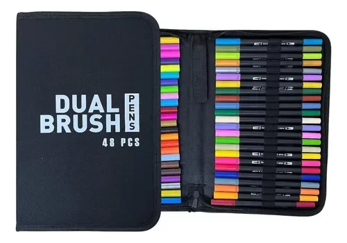 Producto - MARCADORES DOBLE PUNTA PINCEL Y MICROFIBRA DUALBRUSH X48 U