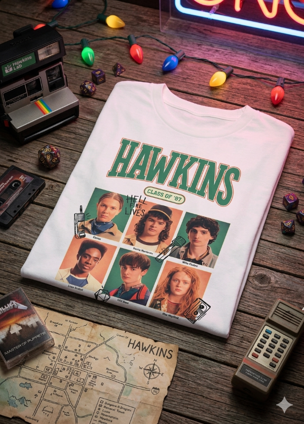 Producto - Remera Mujer Stranger Things Hawkins 1987