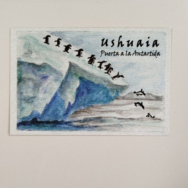 Producto - Postal Pinguinos al agua