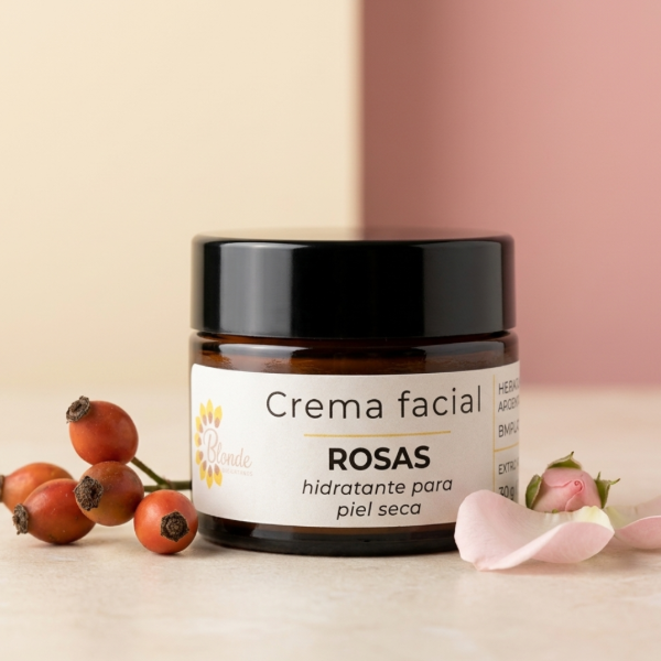 Producto - Crema facial de rosas y acido hialuronico