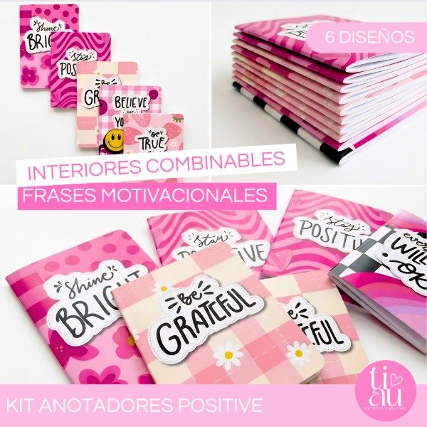 Producto - Kit Imprimible de Mini Libretas / Anotadores "Positive"