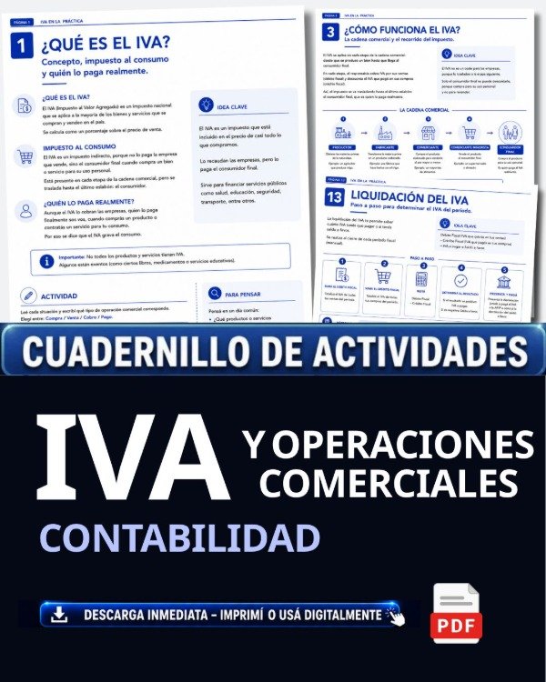 Producto - CUADERNILLO DE ACTIVIDADES - IVA Y OPERACIONES COMERCIALES
