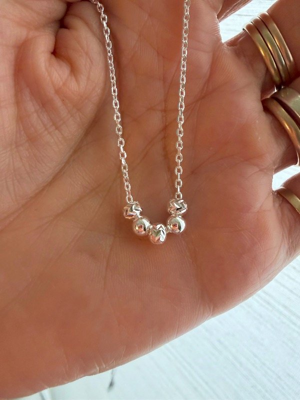 Producto - Collar bolitas trabajadas plata 925