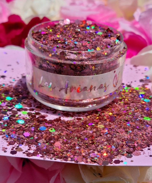 Producto - Glitter holográfico rosa