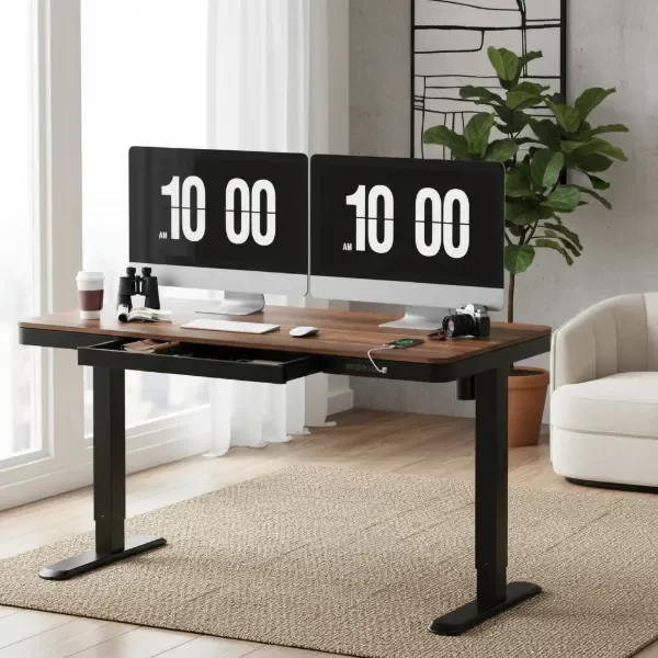 Producto - Escritorio Mesa Regulable Eléctrico Con Cajon Y Enchufe D09