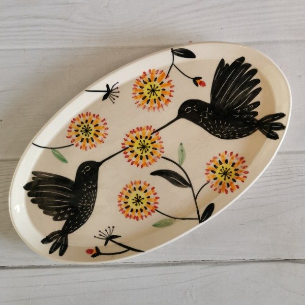 Producto - Fuente ovalada con junquillo Colibrí