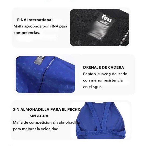 Producto - Traje De Baño Competicion Sharkskin Negro Niña/Mujer - 2