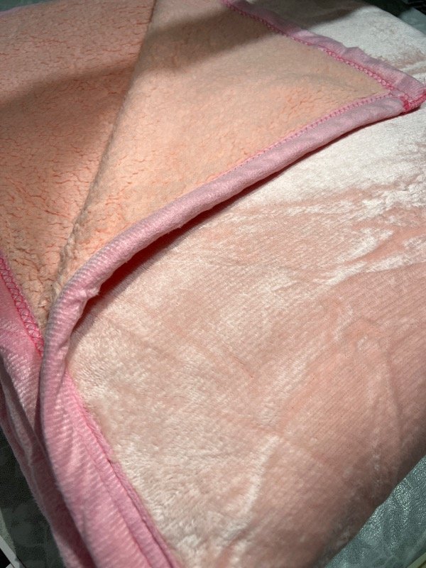 Producto - Manta con corderito (2 Plazas) Rosa