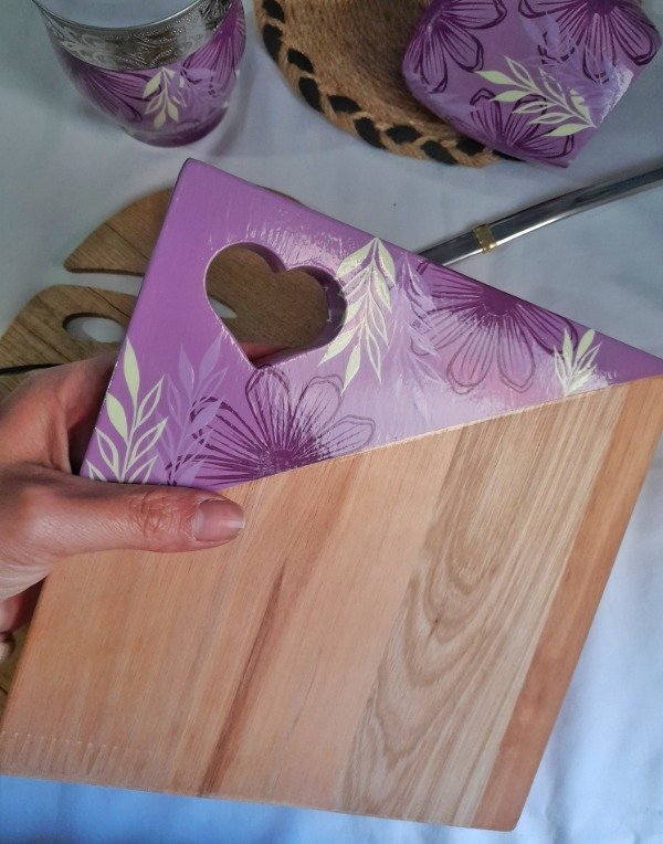 Producto - Tablita Marilin lila corazón mediana EN STOCK
