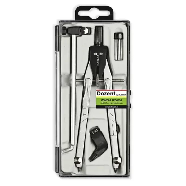 Producto - Compás técnico Dozent 19213 c/prolongador, adaptador y cremallera