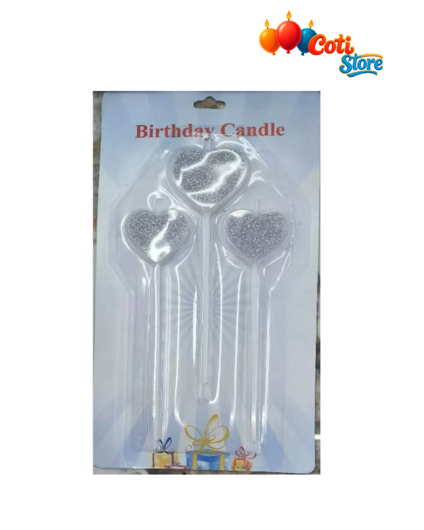 Producto - Vela de cumpleaños corazon 23x12,5 x3 Unidades