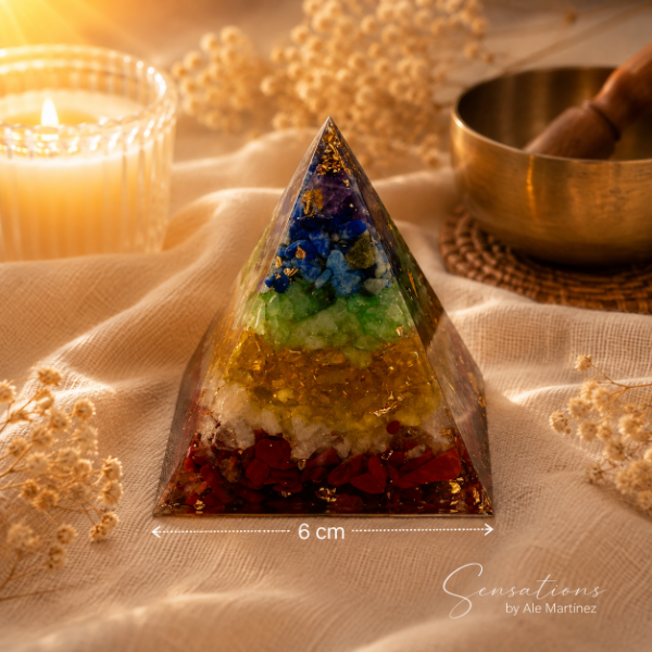 Producto - Pirámide Armonizador Energético 7 chakras Mano de Fátima - 1