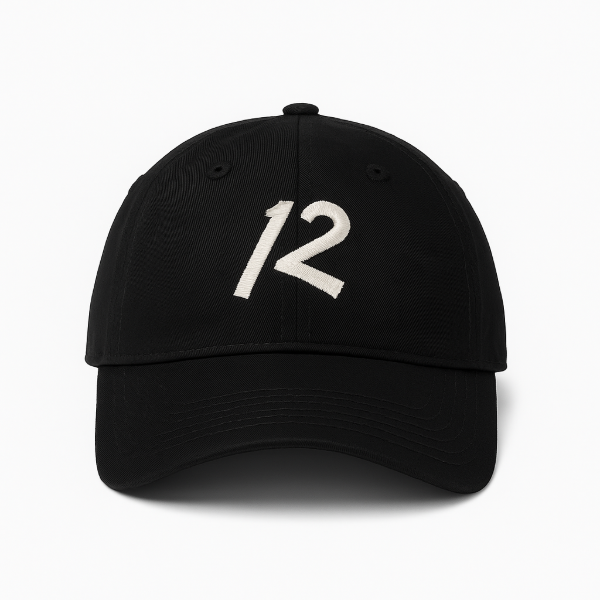 Producto - Gorra clásica para adultos con bordado 12 negro , unisex
