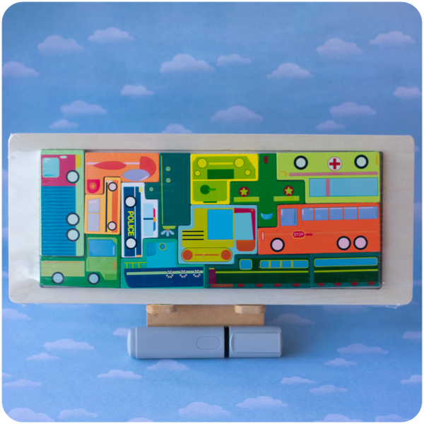 Producto - Encastrable de Madera Tipo Tetris - Vehículos