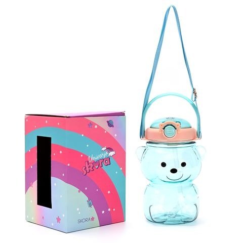 Producto - BOTELLA ACRILICA OSO CON CORREA 1000CC X UNIDAD COLORES SURTIDOS SKORA
