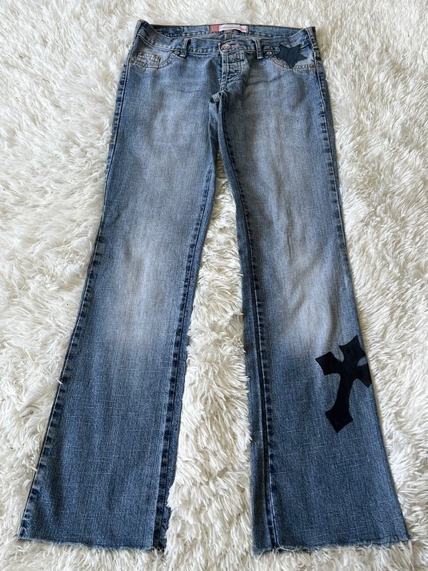 Jeans custom y2k cross talle 36