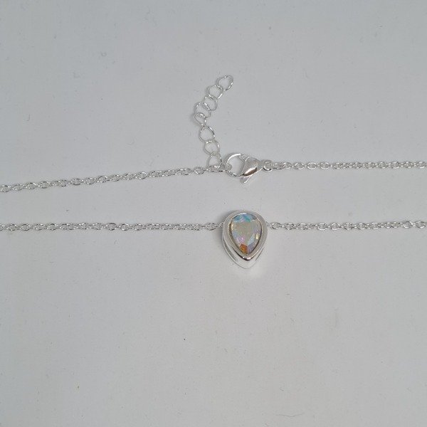 Producto - Collar plateado lagrima x45cm