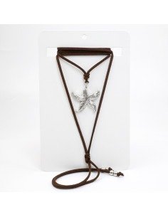 Producto - Collar de Gamuza marrón con estrella de mar - 1