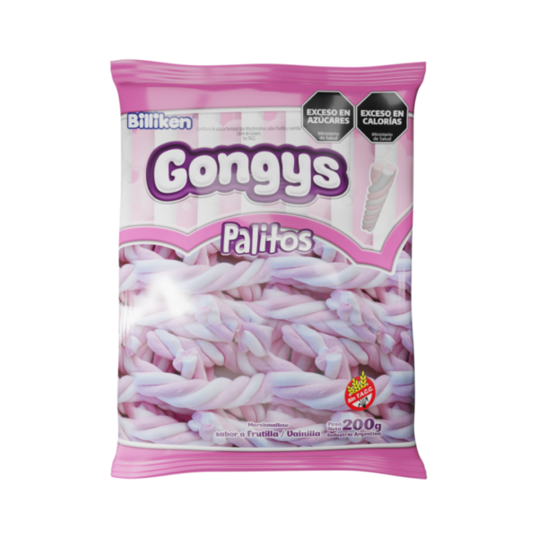 Producto - Malvavisco Gongys bolsa x200grs palitos largos blanco y rosa