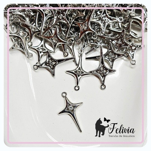 Producto - Dije destello con stras plateado