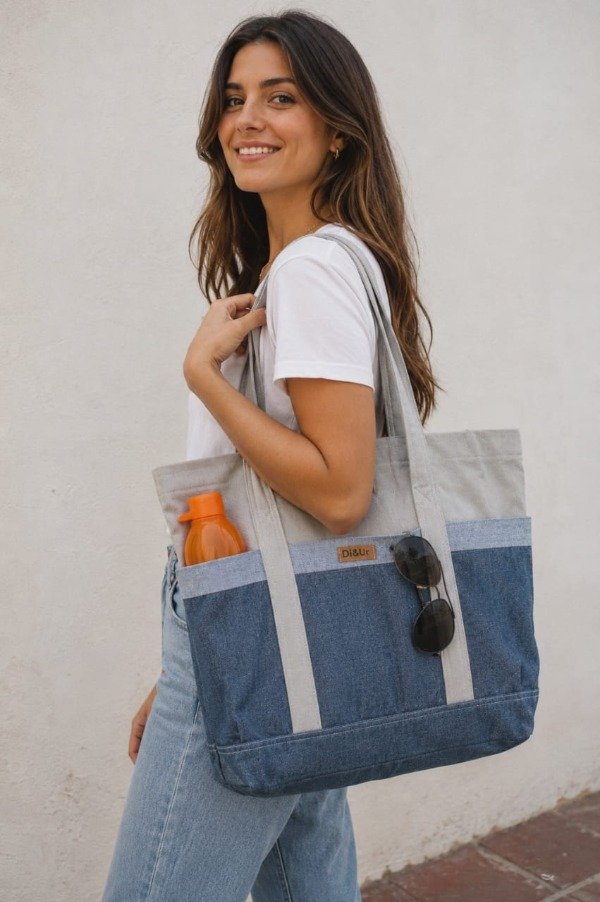 Producto - Bolso "Urbana" beige y rojo - 7