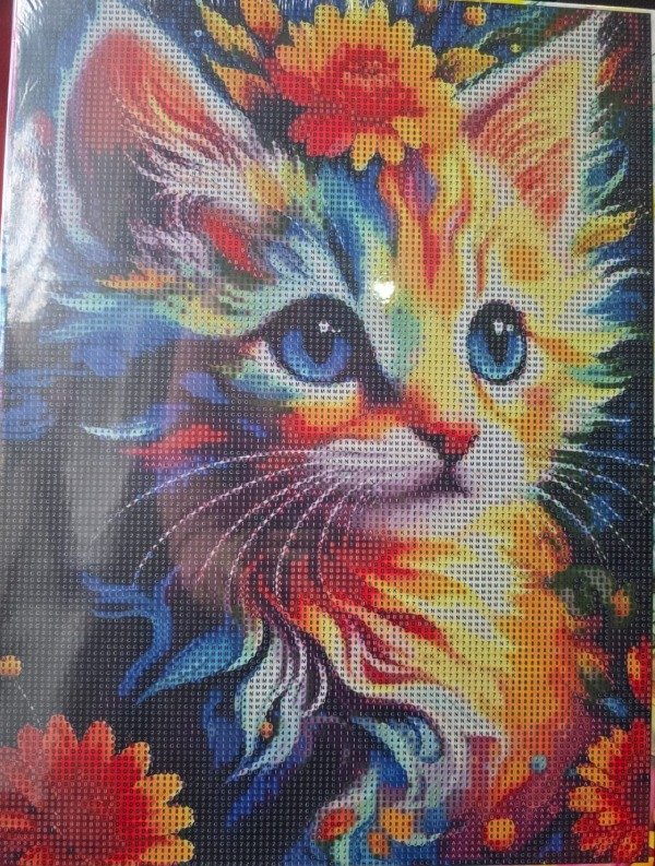 Producto - DIAMOND PAINTING 30X40 BASTIDOR  GATITO HERMOSO