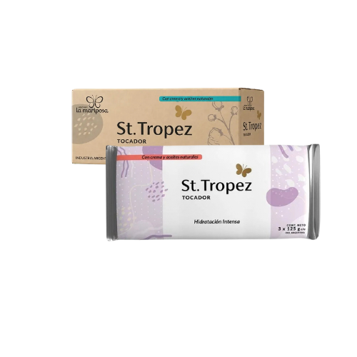 Producto - CAJA X 20u JABON HIDRATACION INTENSA 3 X 125grs ST TROPEZ