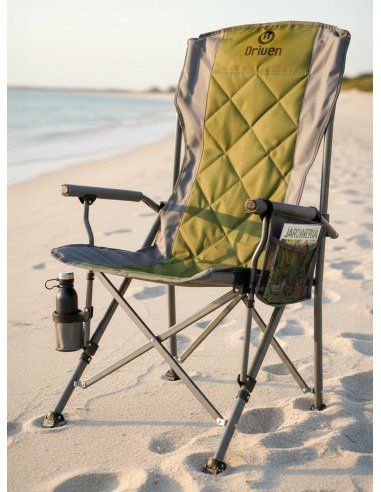 Producto - AD-0180/VG Silla plegable c/porta vaso y bolsillo camping Nela Verde