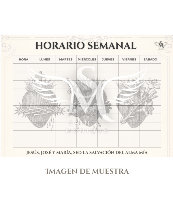 Producto - Horario semanal DIGITAL - Sagrados Corazones Antique