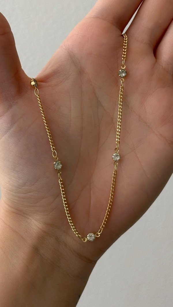 Producto - Cadena strass interc 45 a 50cm ORO LAMINADO - 1