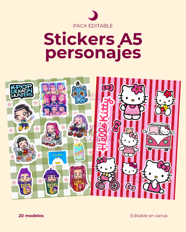 Producto - Stickers A5 personajes