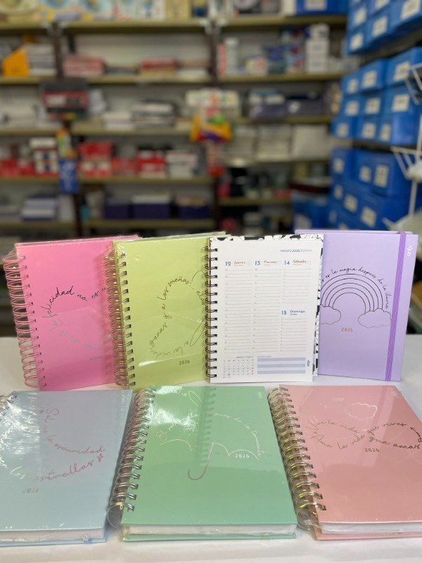 Producto - Agenda Semanal c/espiral R8 - Pastel - "Onix"