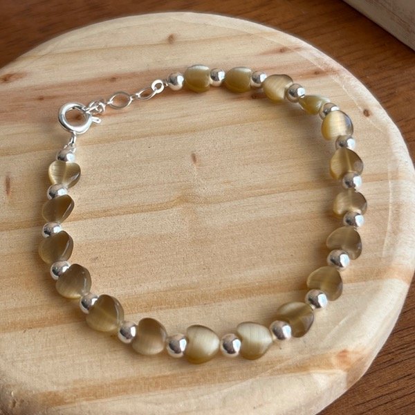 Producto - Pulsera Ojo de Gato Miel (Plata 900)