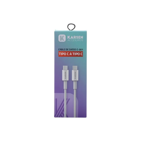 Producto - Cable de Datos C-301 Tipo C a Tipo C 1 m - Karsen