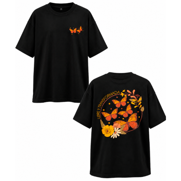 Producto - PROMO Remera OVERSIZE Talle Del 1 Al 8 (LIBRE Y TRASFORMADA) NEGRA (X1 UNIDAD)