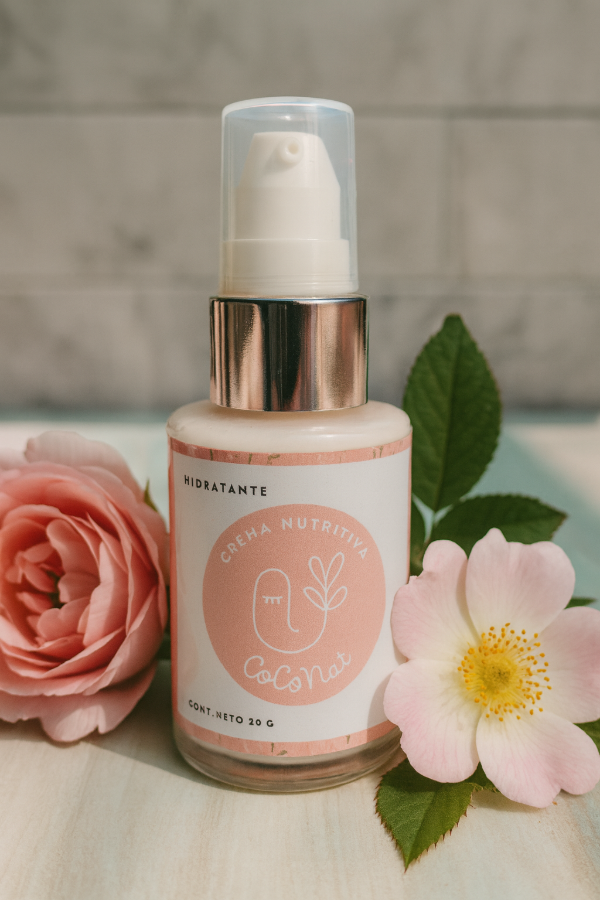 Producto - CREMA NATURAL PARA ROSTRO, MANOS Y CUERPO ROSA MOSQUETA COCONAT x 30 G