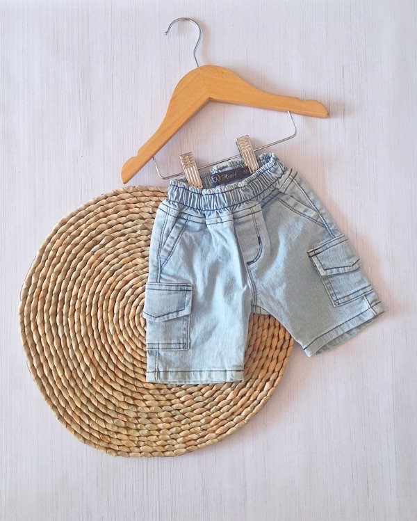 Producto - Short Cargo Jean Celeste