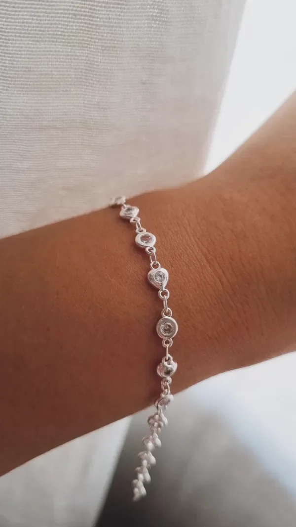 Producto - Pulsera italiana con 14 cubics blancos plata 925