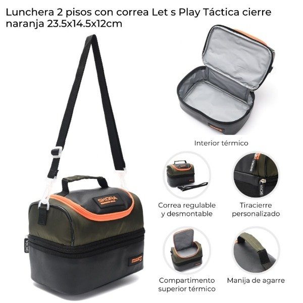 Producto - LUNCHERA 2 PISOS CON CORREA LETS PLAY TACTICA 43090