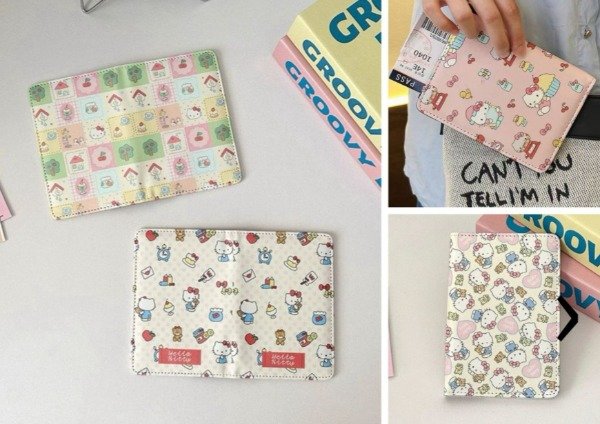 Producto - Porta pasaporte/documentos hello gatito