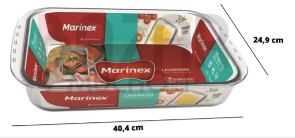 Producto - Fuente de vidrio templado rectangular - apta para horno. - 1
