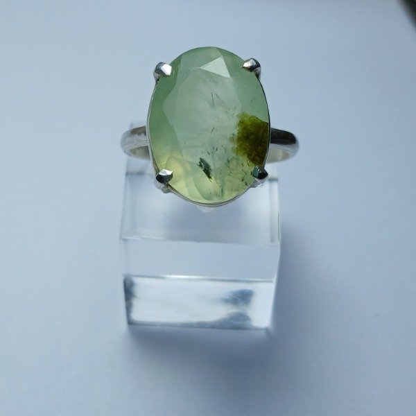 Producto - Anillo Plata 925 con prehnita con epidoto - Talle 19