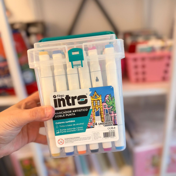 Producto - Marcadores doble punta Intro x 24 colores