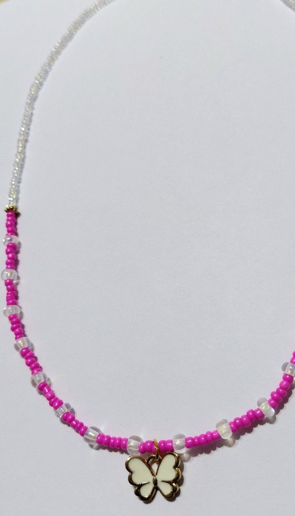 Producto - Collar con Mostacillas y Mini Mariposa - 3