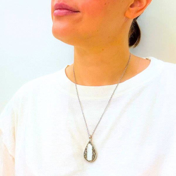 Producto - Collar pirita con cuarzo cristal