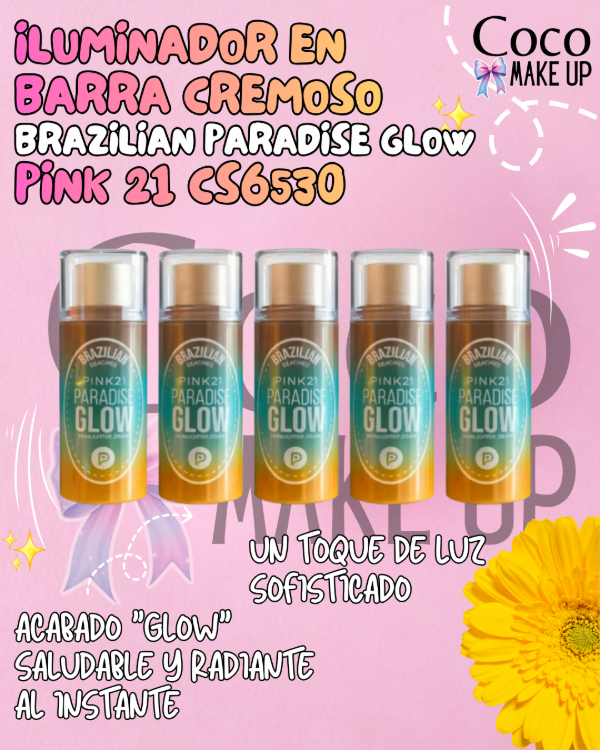 Producto - ILUMINADOR EN BARRA CREMOSO BRAZILIAN PARADISE GLOW - PINK 21 - CS6530