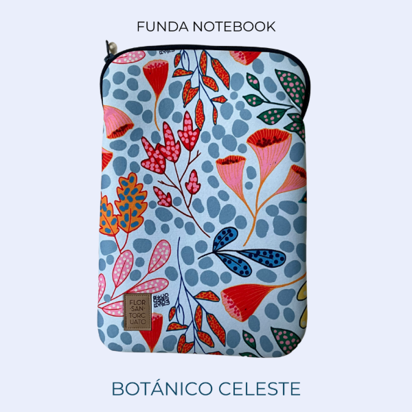 Producto - Funda Notebook Botánico Celeste