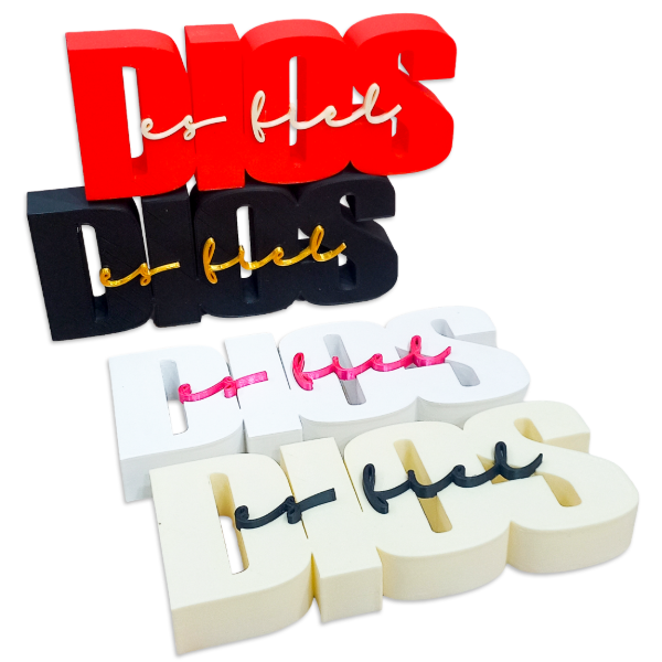 Producto - PROMO Adorno Para Escritorio 3D "DIOS ES FIEL" (X2 UNIDADES)